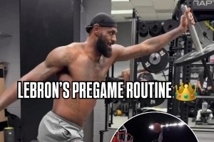 官方晒詹姆斯赛前训练：想知道怎么成为得分王吗？首先别迟到！